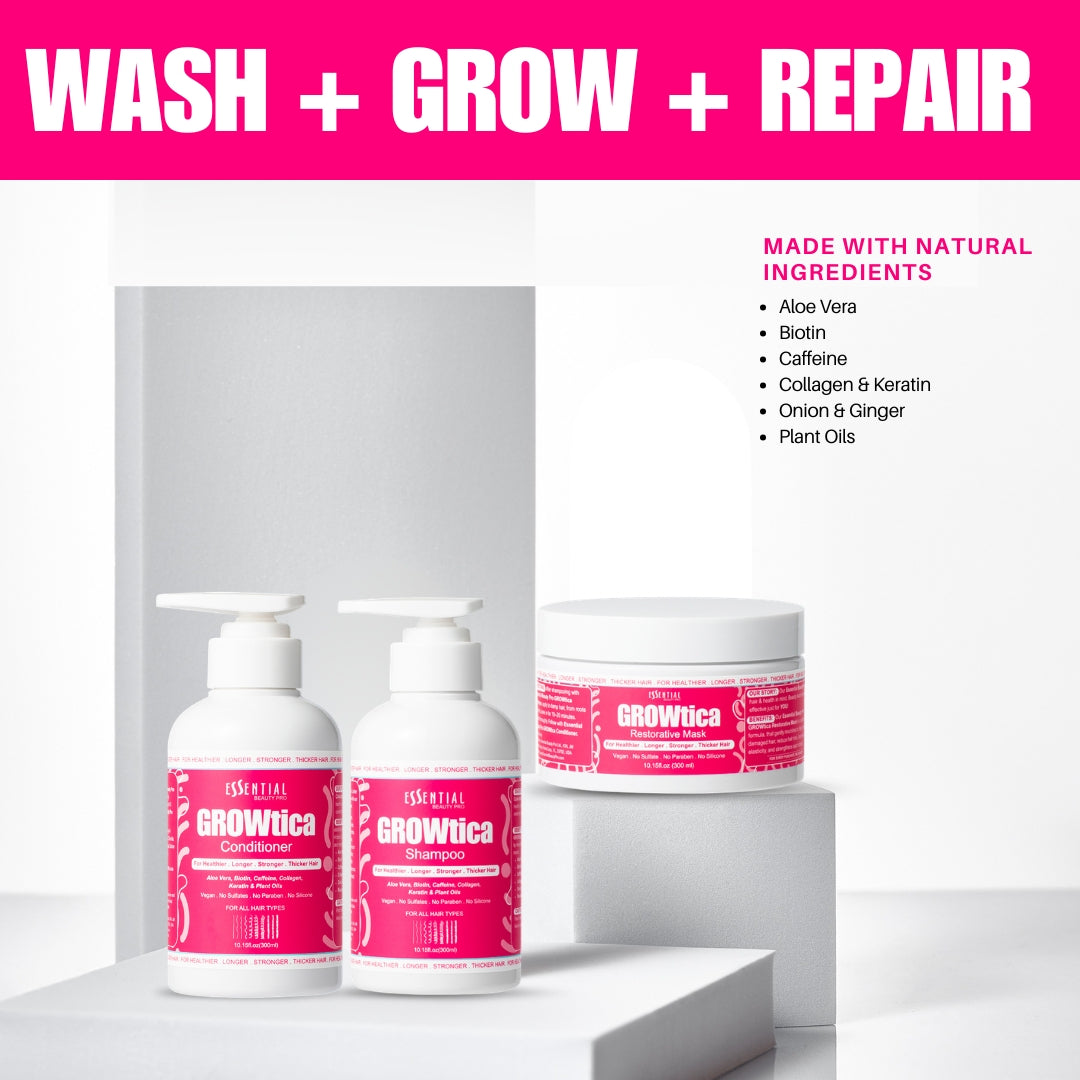 Essential Beauty Pro WASH + GROW + REPAIR Bundle